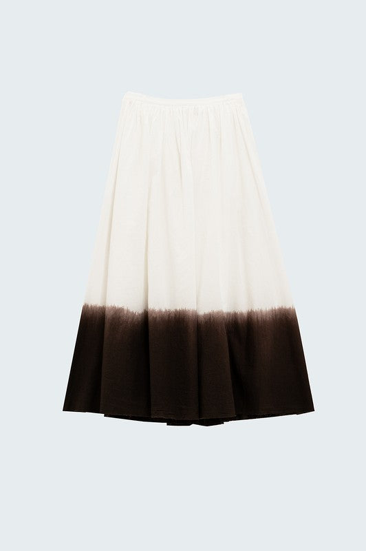Brown Ombre Midi Skirt