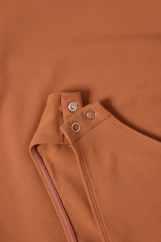 Seamless V-Neck Bodysuit | DARK MOCHA