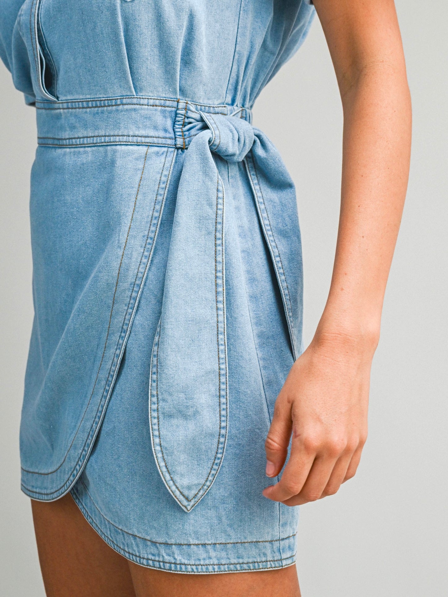 Denim Wrap Skirt Dress