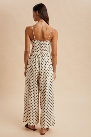 Neutral Polka Dot Jumpsuit