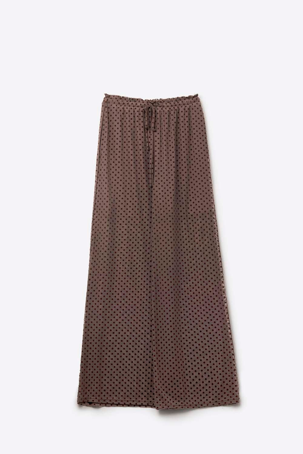 Chic Sheer Polka Dot Pant | CHOCOLATE