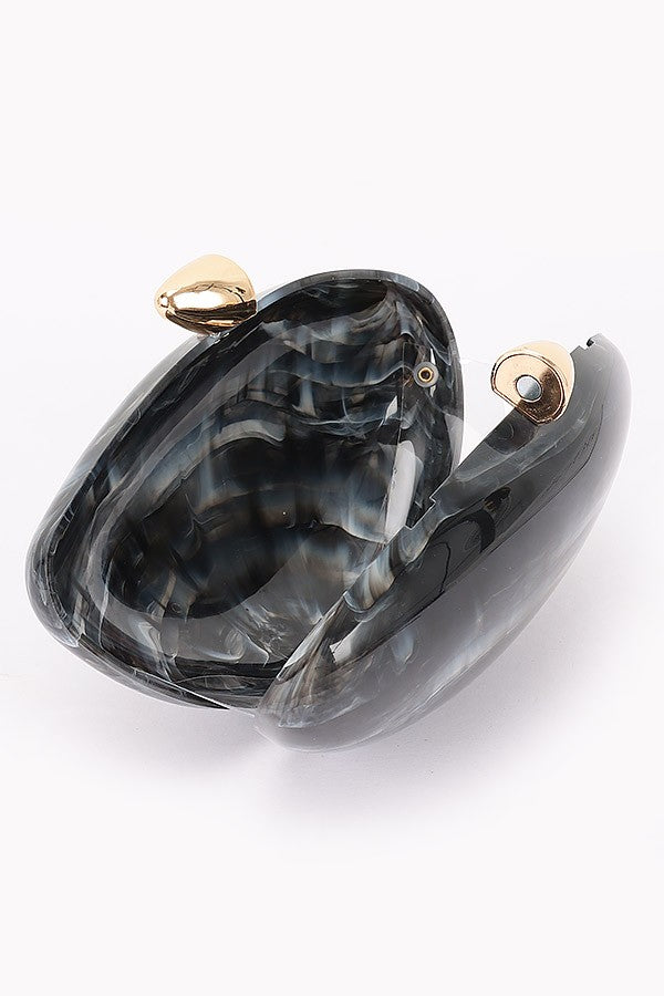 Marble Acrylic Clutch | BLACK
