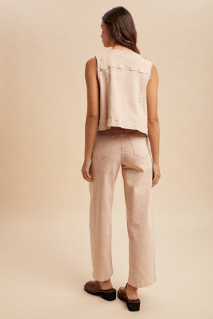 Mineral Wash Denim Set | ECRU