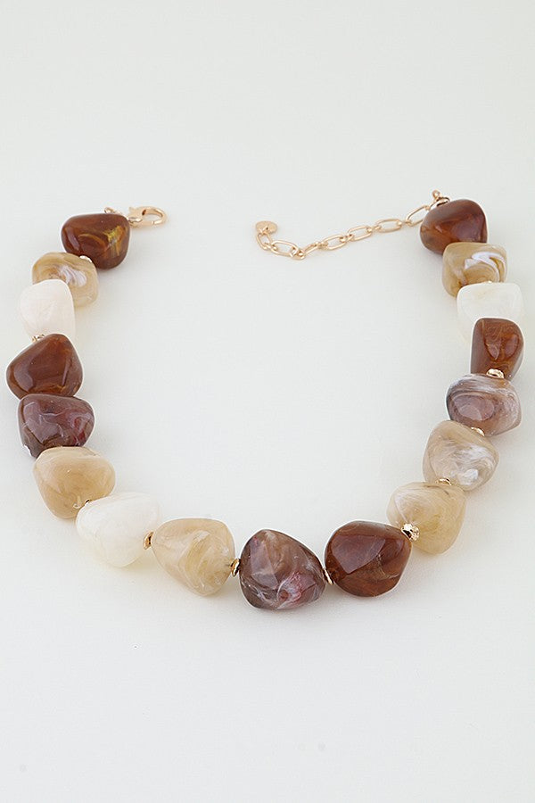 Statement Resin Necklace | LIGHT NEUTRAL