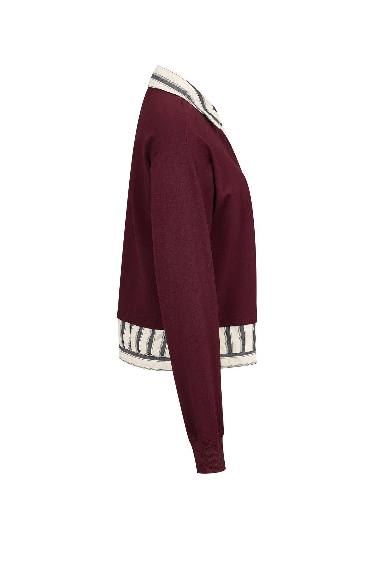 Aspen Stripes Trim Bouse | BURGUNDY