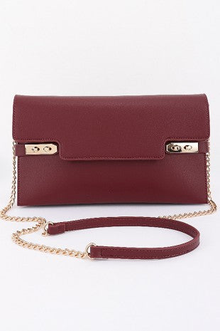 Vegan Leather Clutch Bag | BURGUNDY