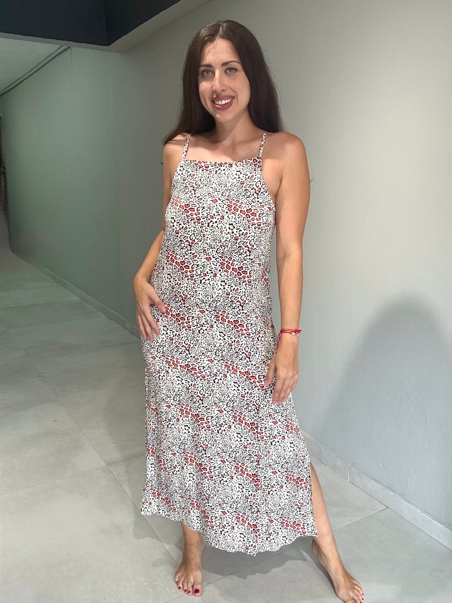 Leopard Midi Dress | ORANGE