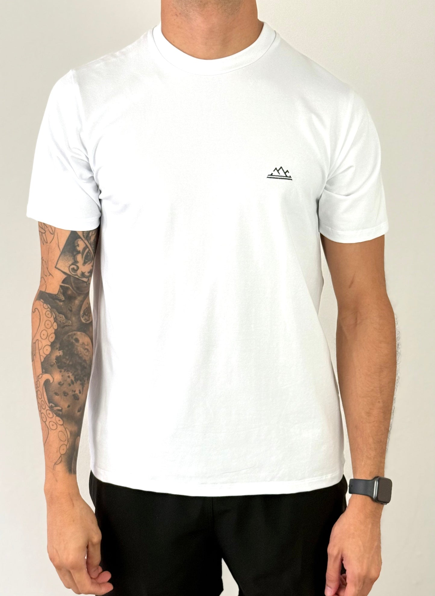 White Logo Tee