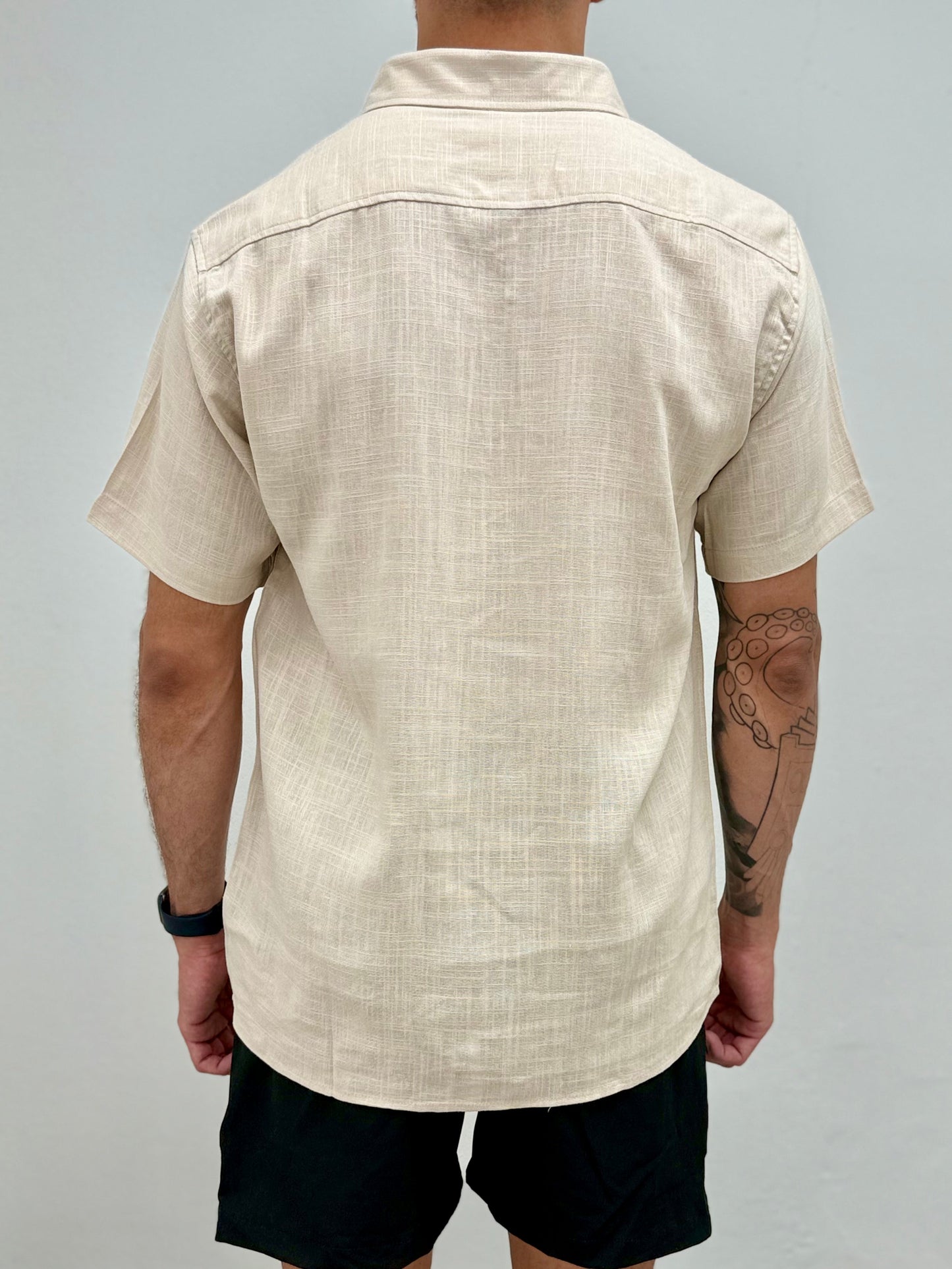 Khaki Linen Button Down Shirt (Copy)