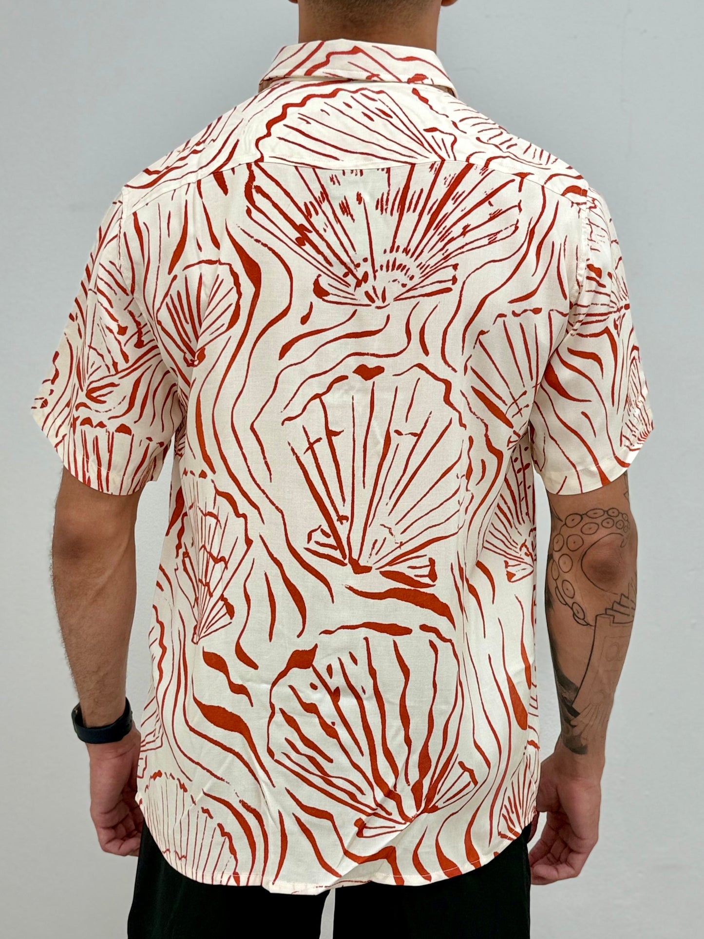 Red Beach Button Down Shirt