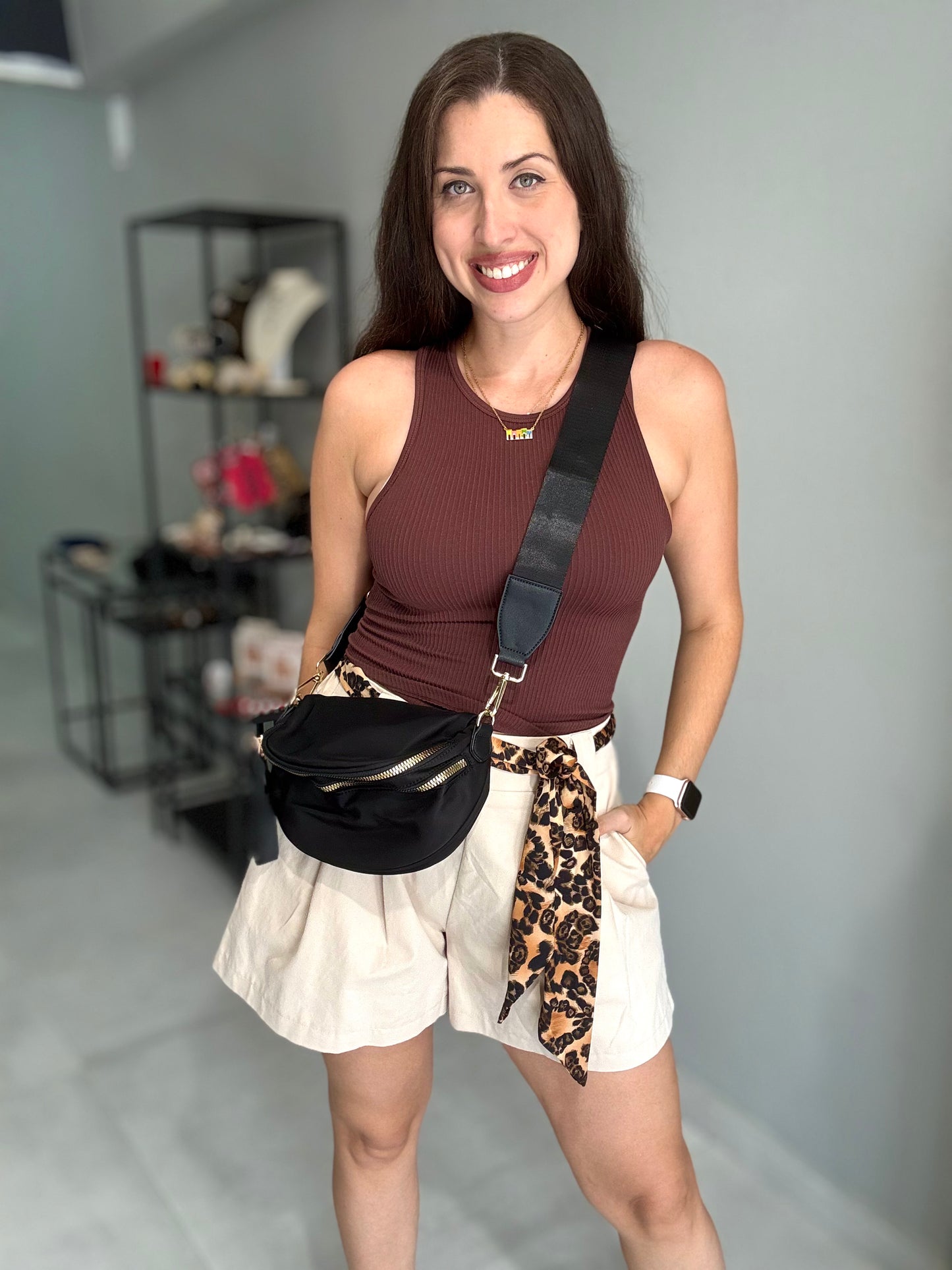 Leopard Belt Short