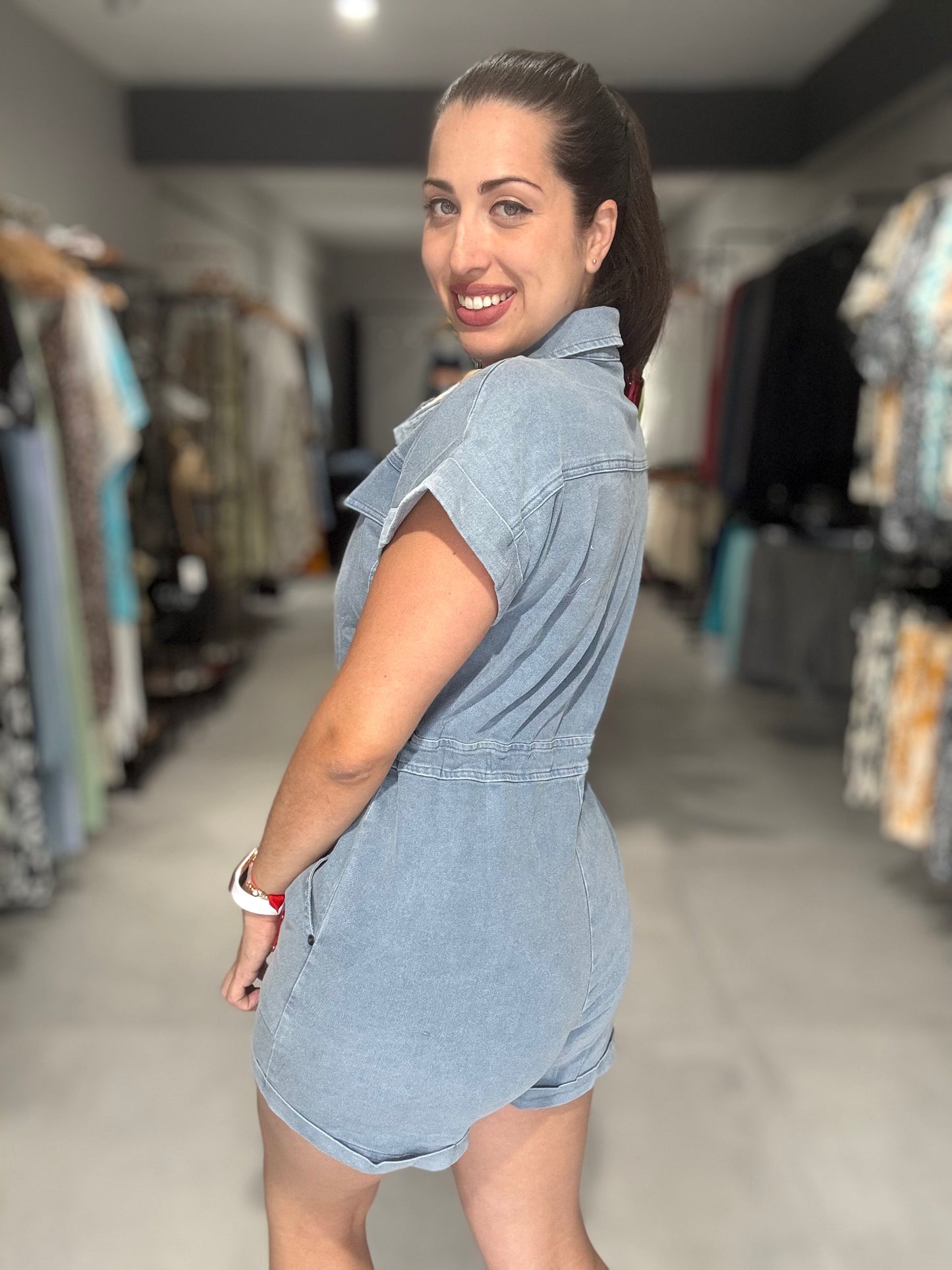 Summer Denim Romper