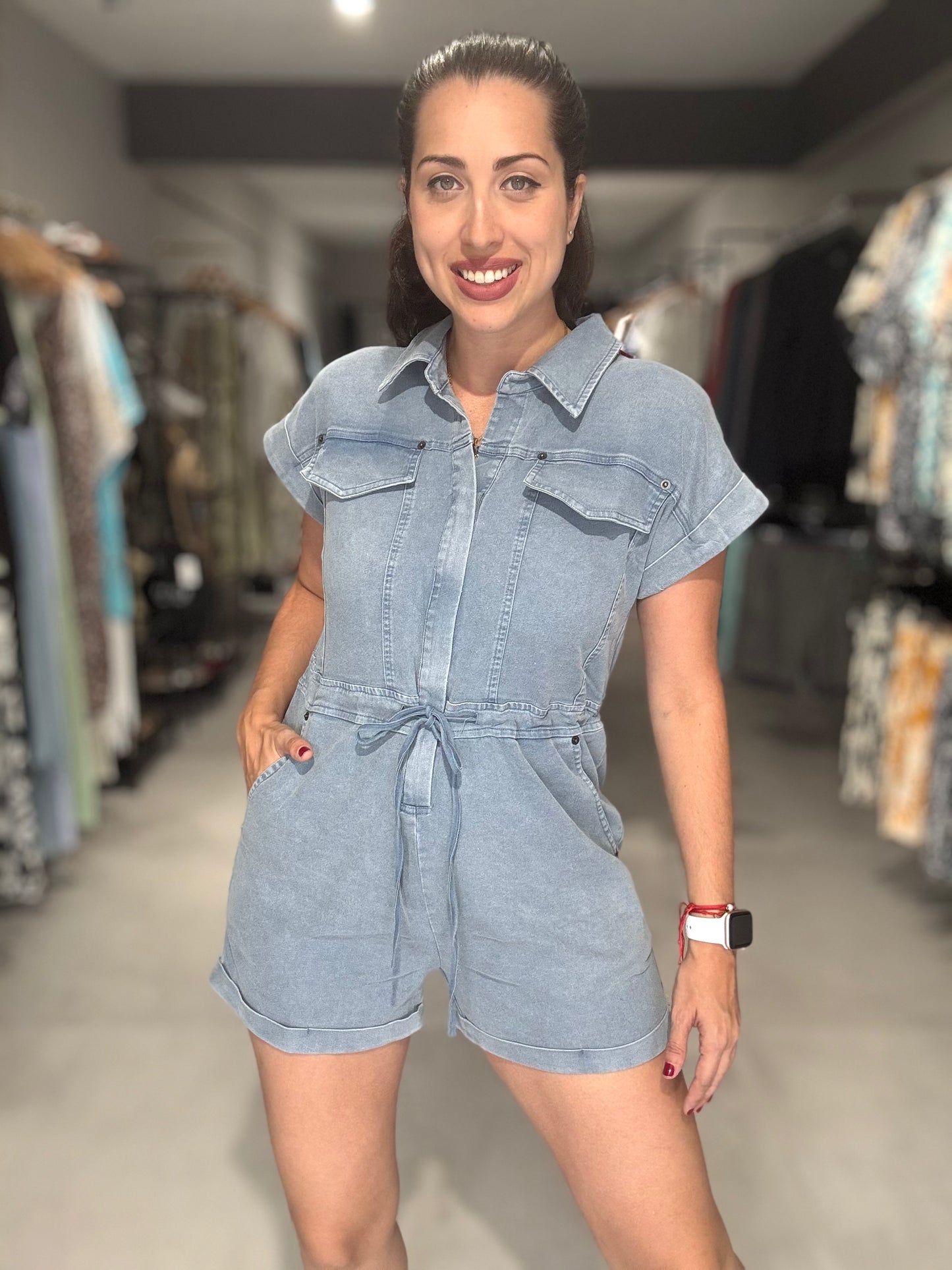 Summer Denim Romper