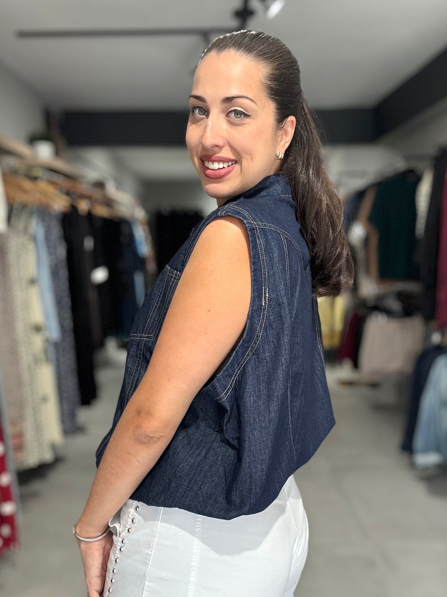 Dark Denim Blouse