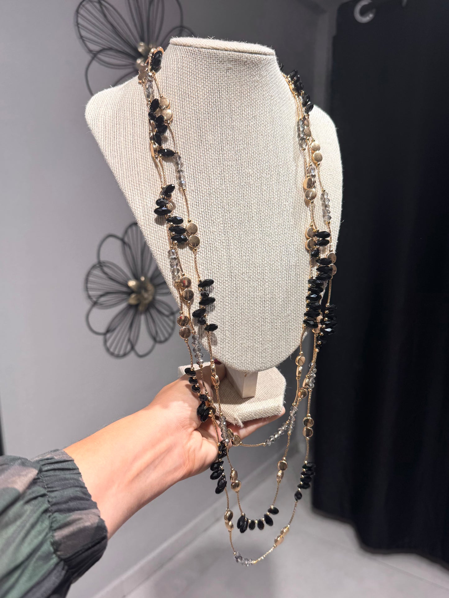 Madrid Layered Necklace | BLACK