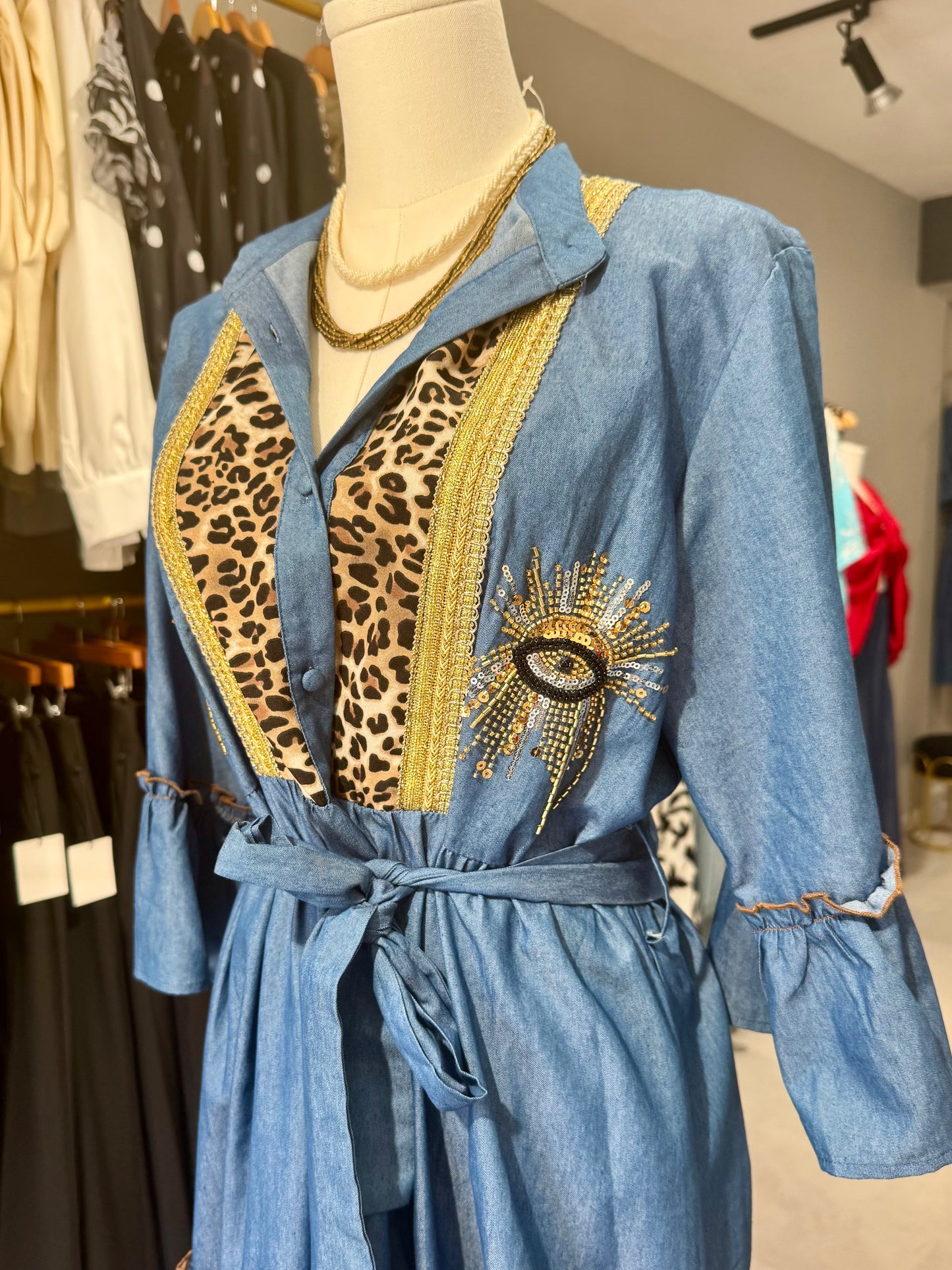 Istanbul Denim Midi Dress