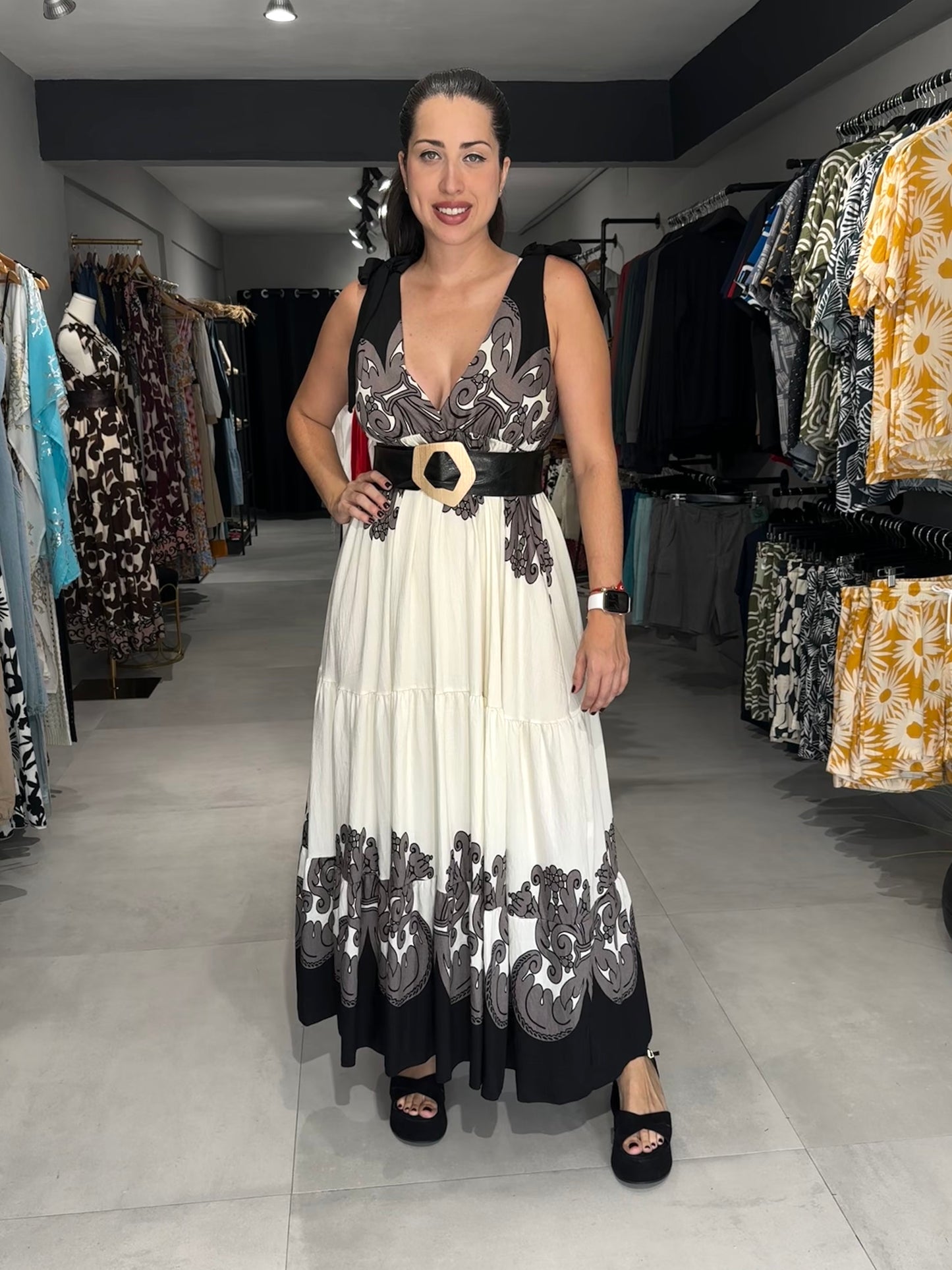 Versailles Maxi Dress | BLACK & WHITE