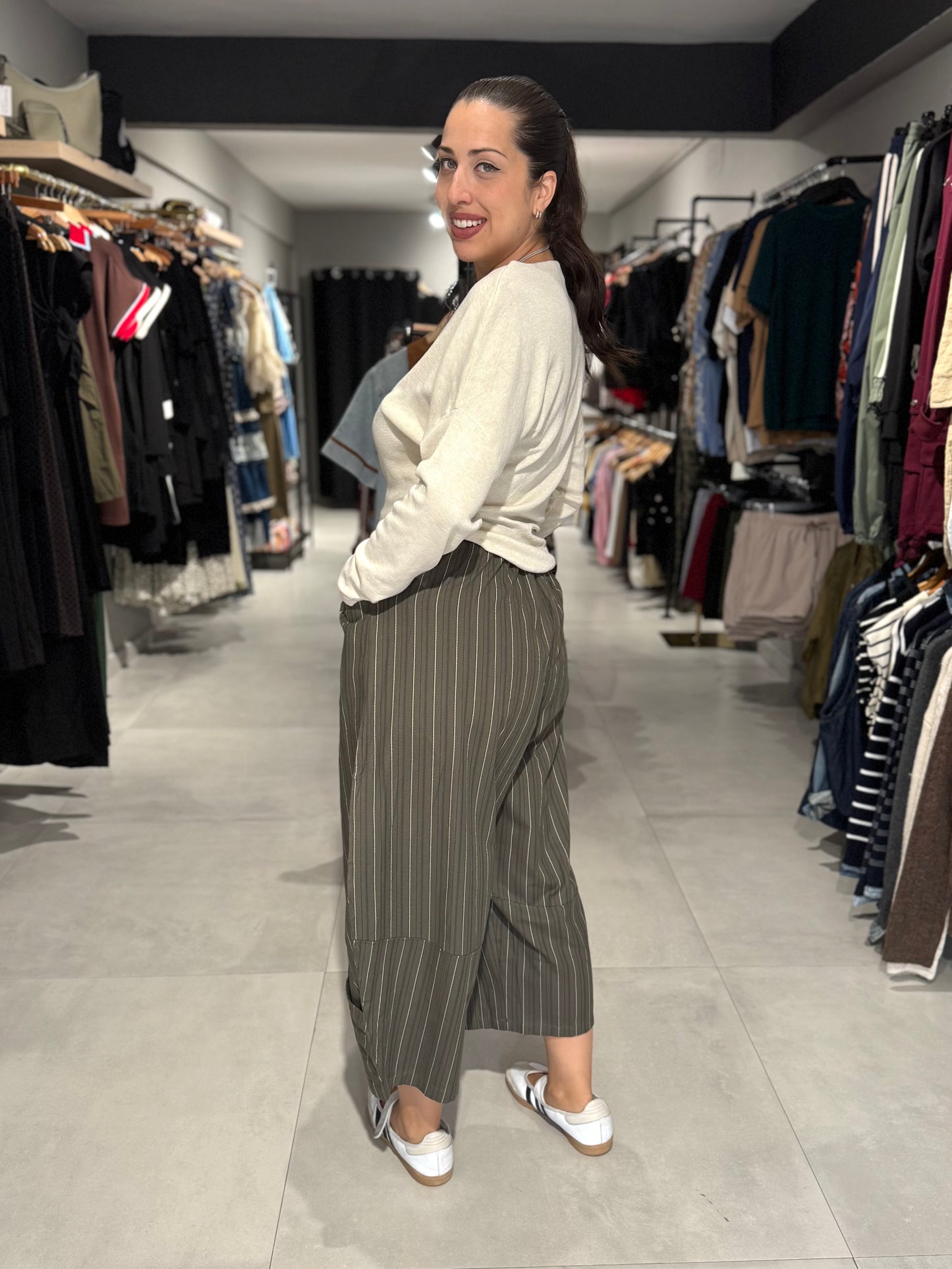 Olive Stripes Pant