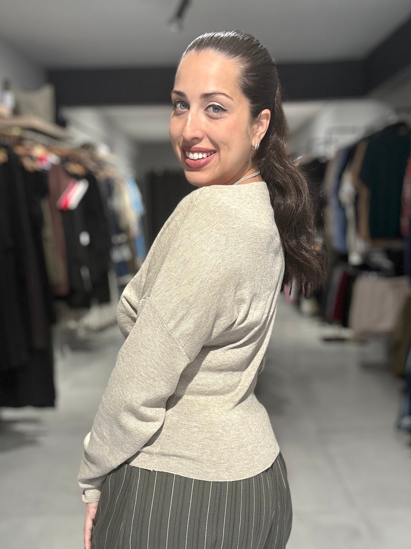 Studded Star Sweater Top | TAUPE