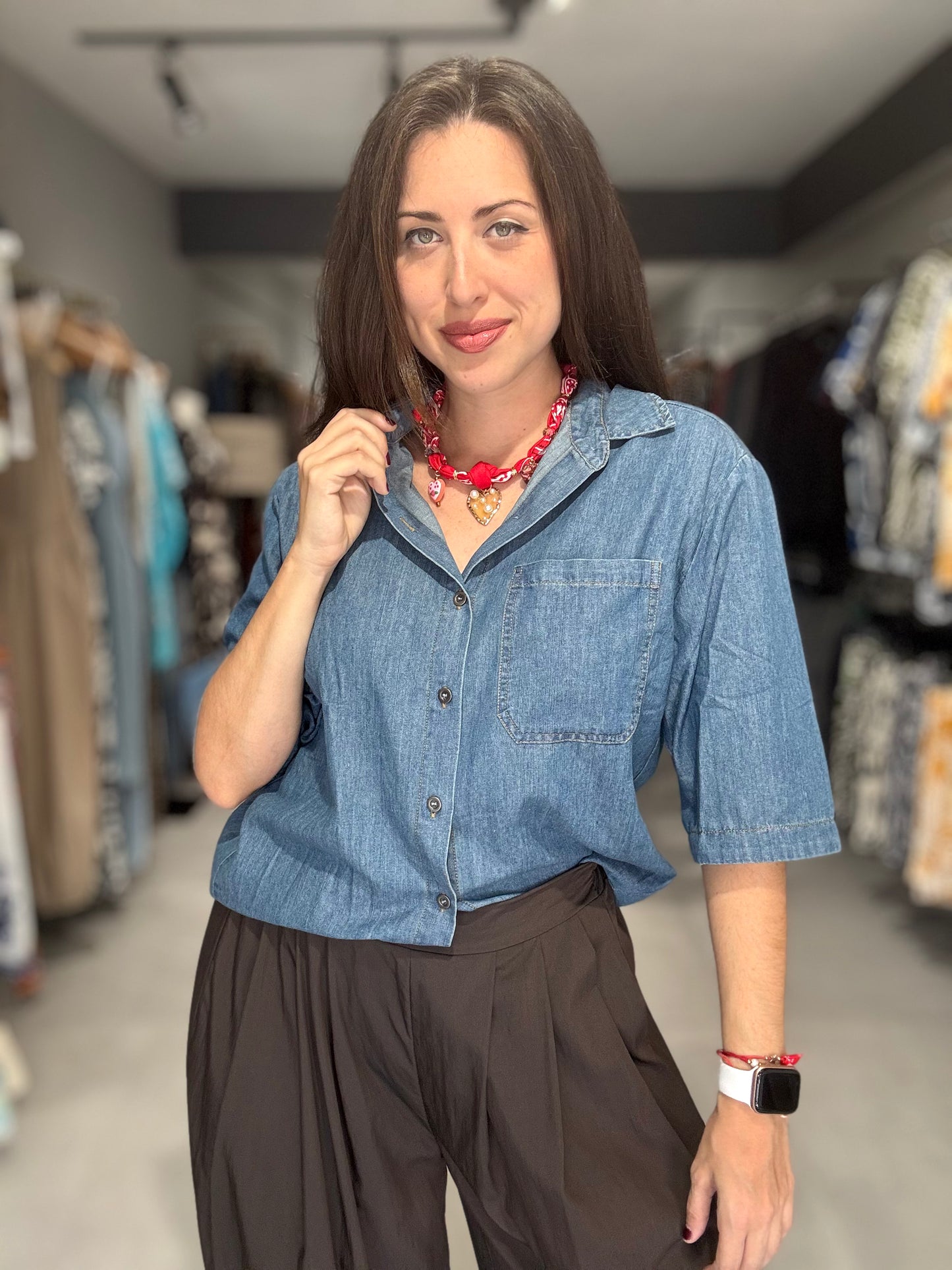 Denim Tunic Blouse
