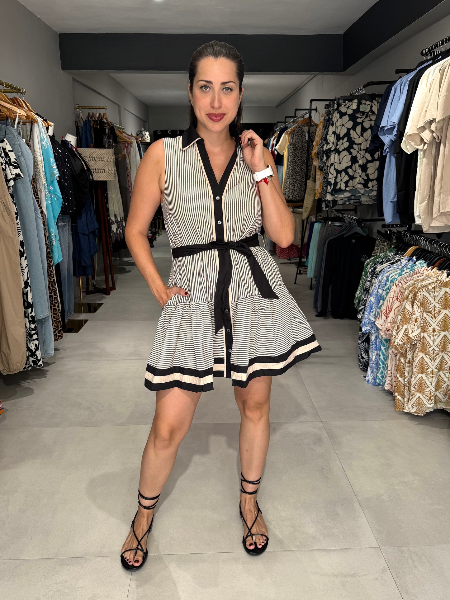 Stripes Ruffle Dress