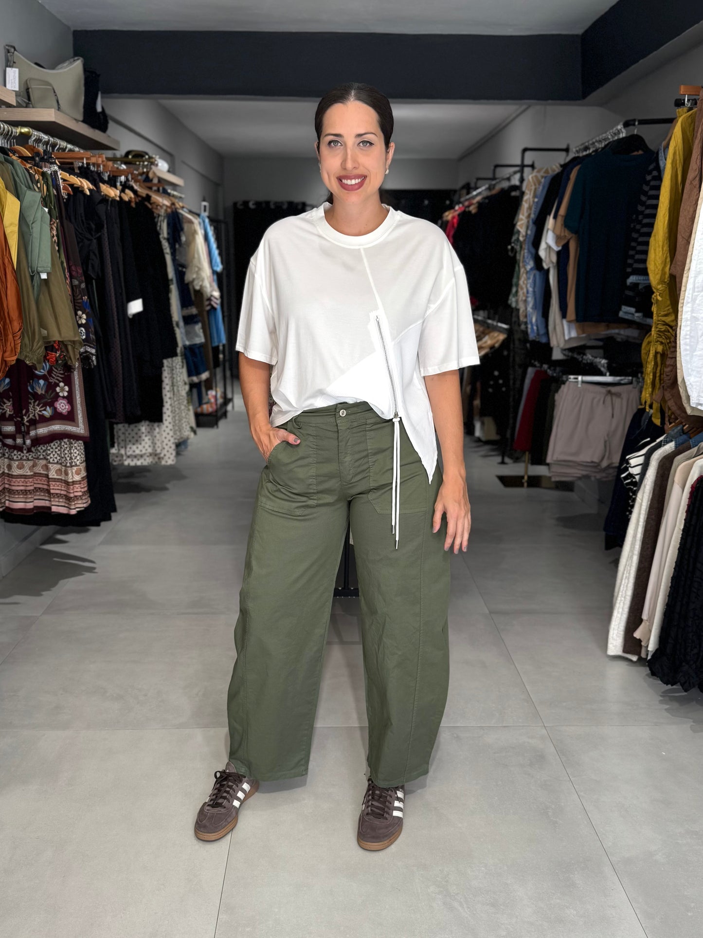 PRE ORDER | Tuscany Barrel Pant | OLIVE GREEN
