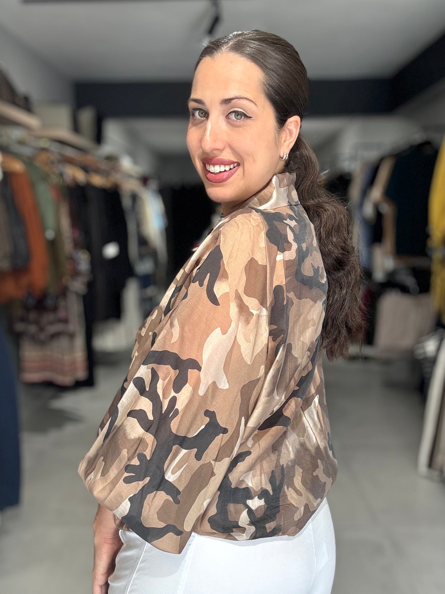 Camo Blouse | TAUPE
