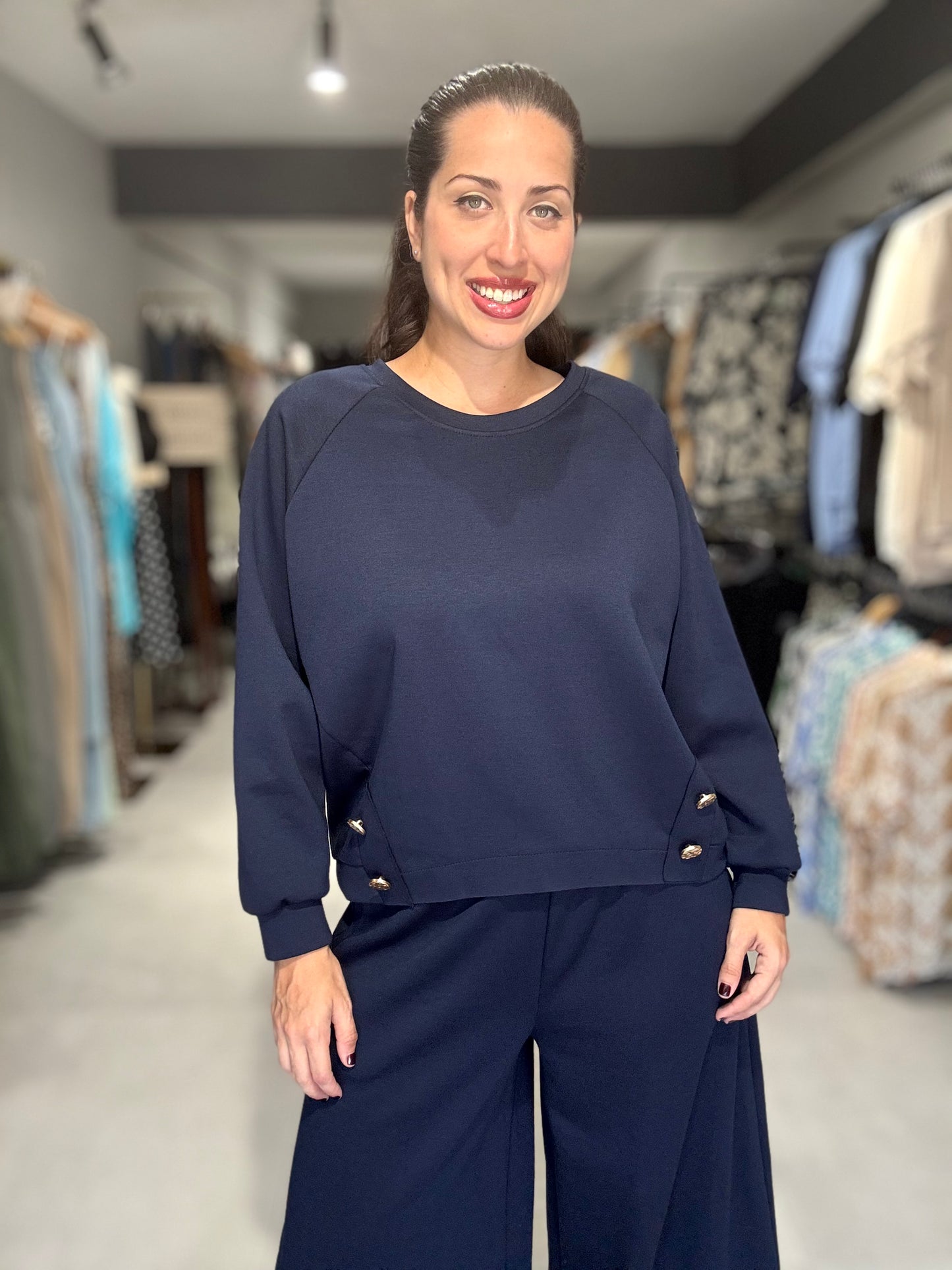 Navy Cotton Pullover