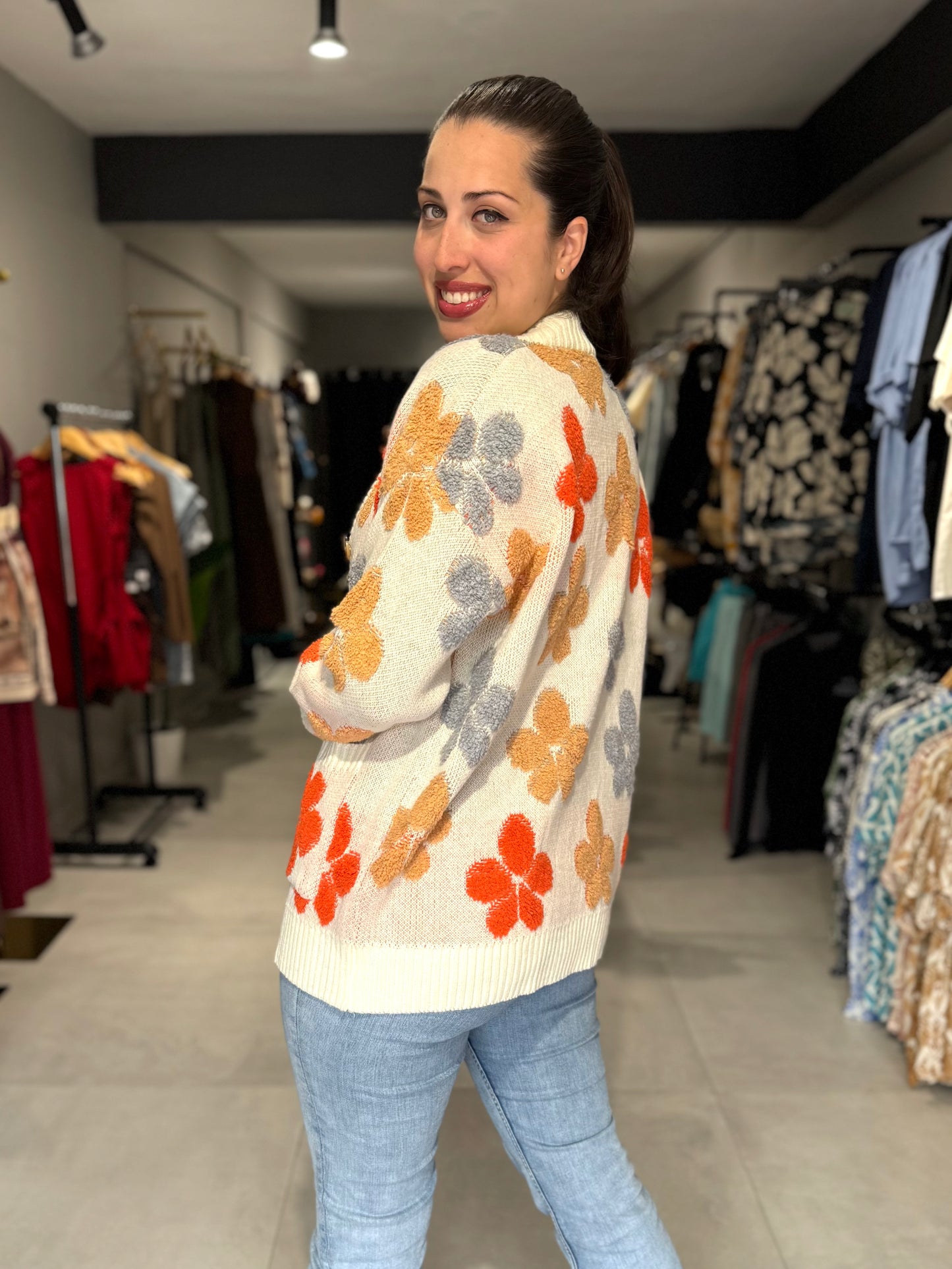 Autumn Floral Cardigan | WHITE