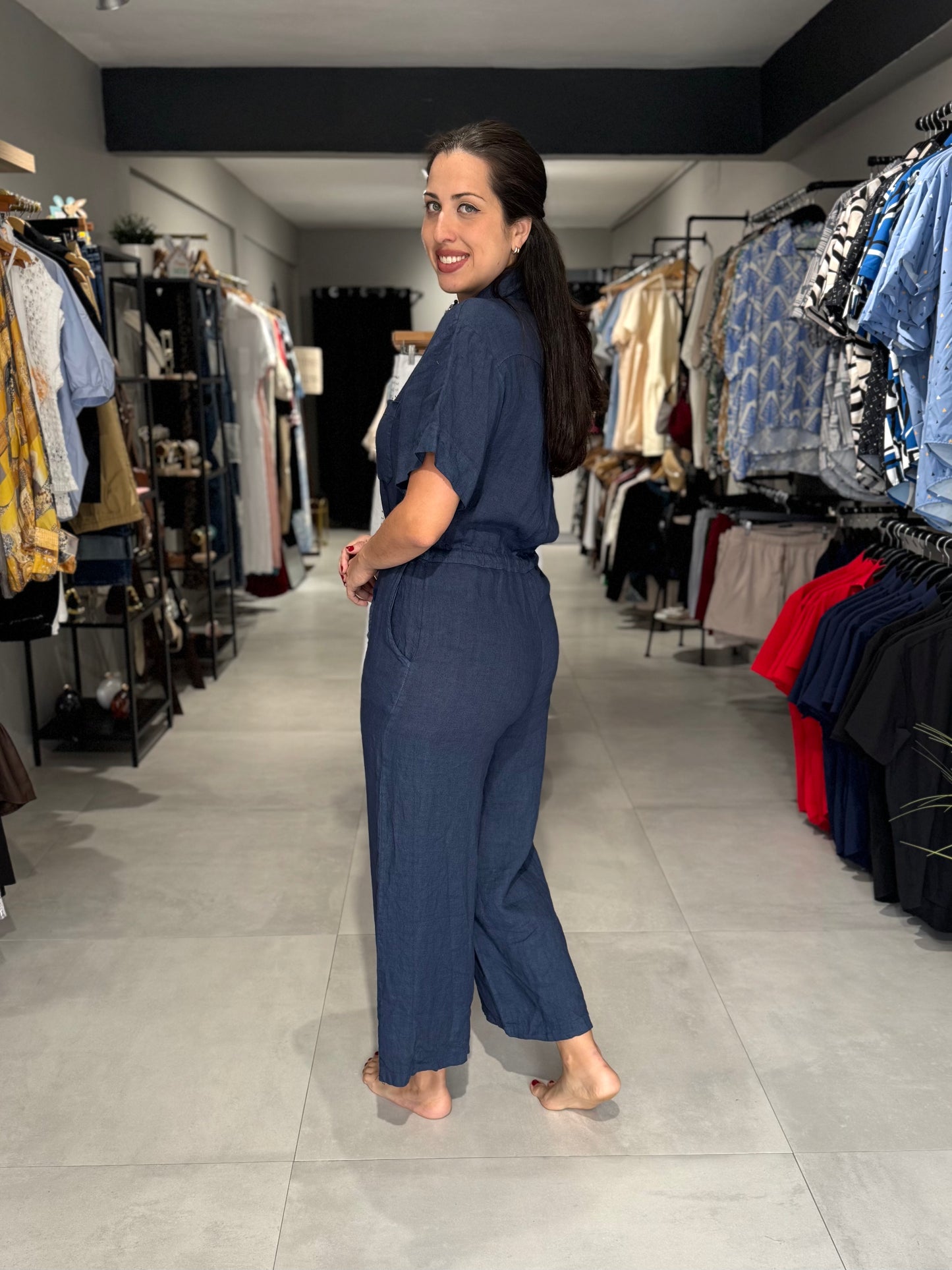 Puro Lino Jumpsuit | NAVY