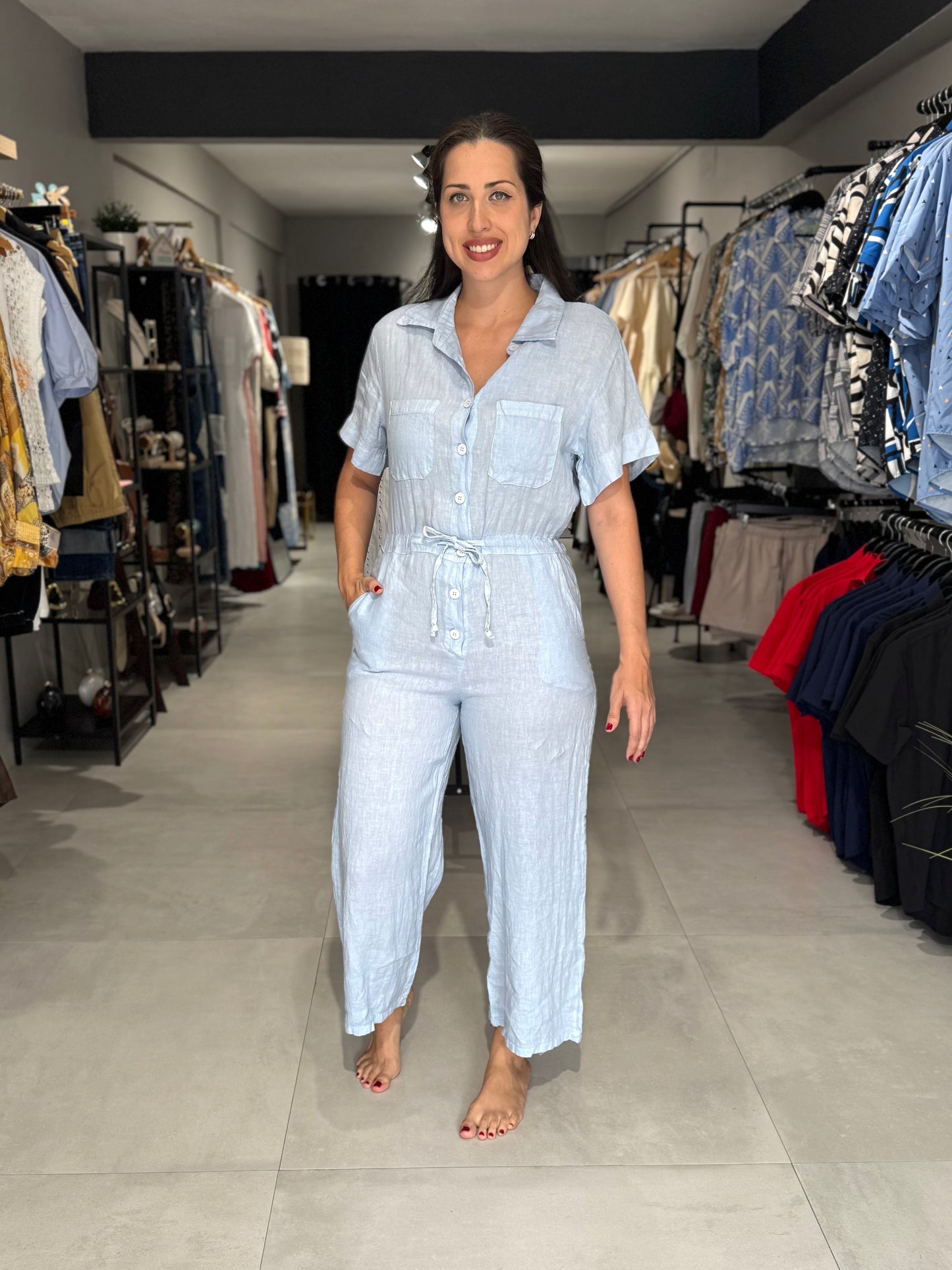 Puro Lino Jumpsuit | LIGHT BLUE