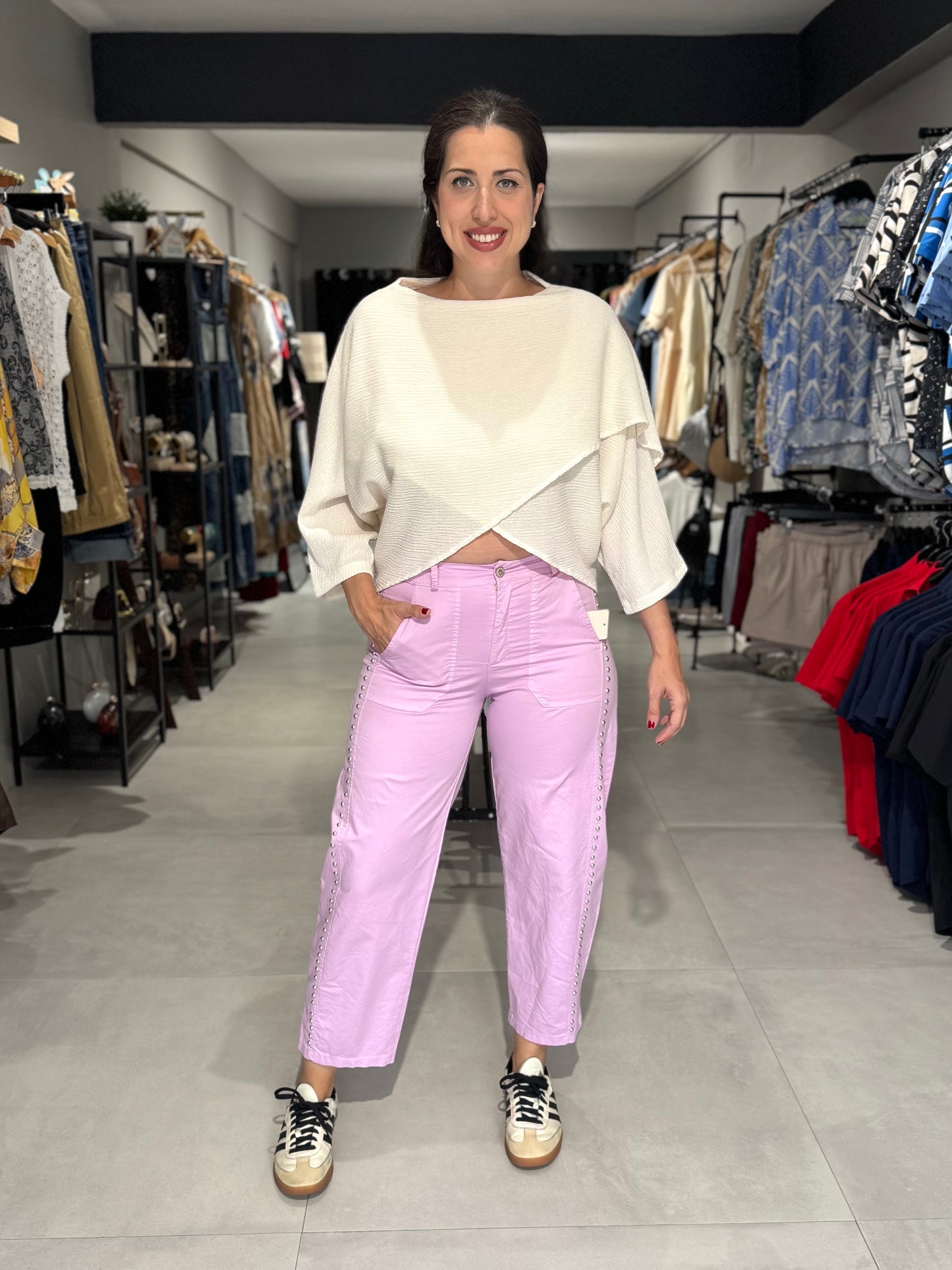 Studded Barrel Pant | LAVANDA