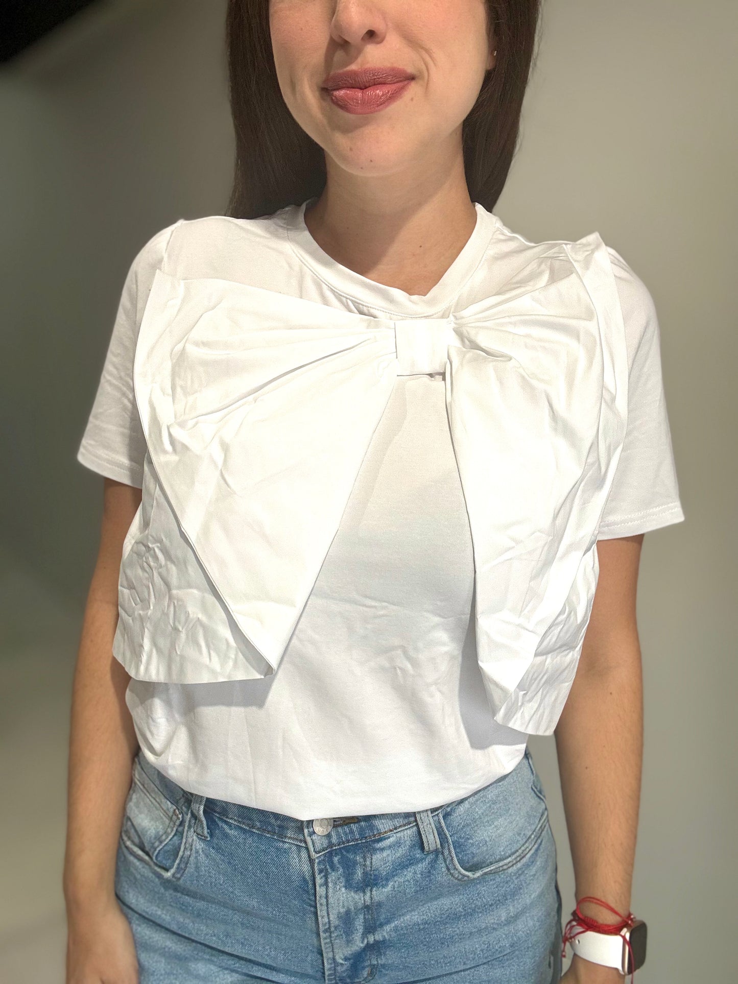 Bow Detail Tee | WHITE