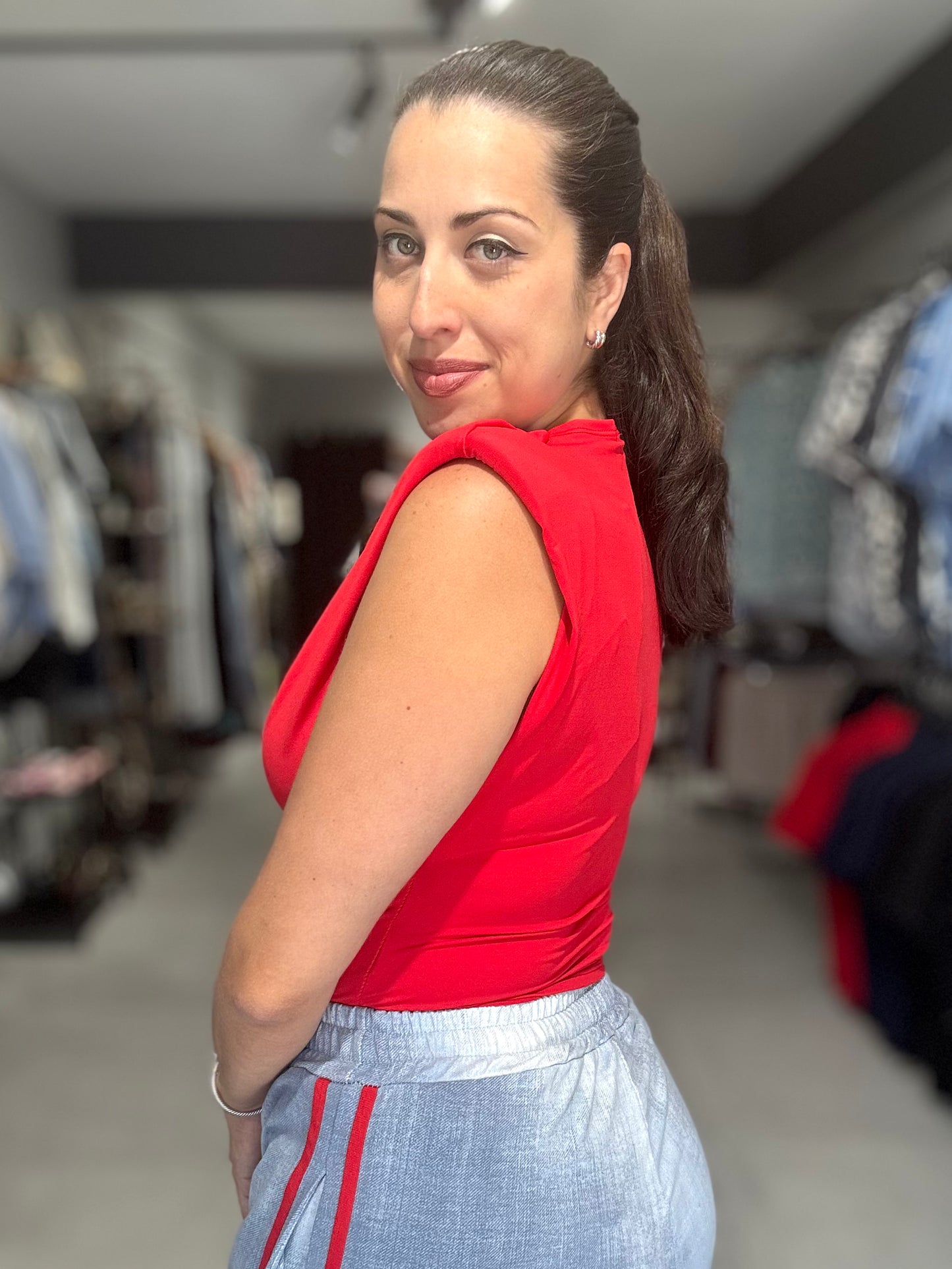 Timeless Draped Blouse | RED