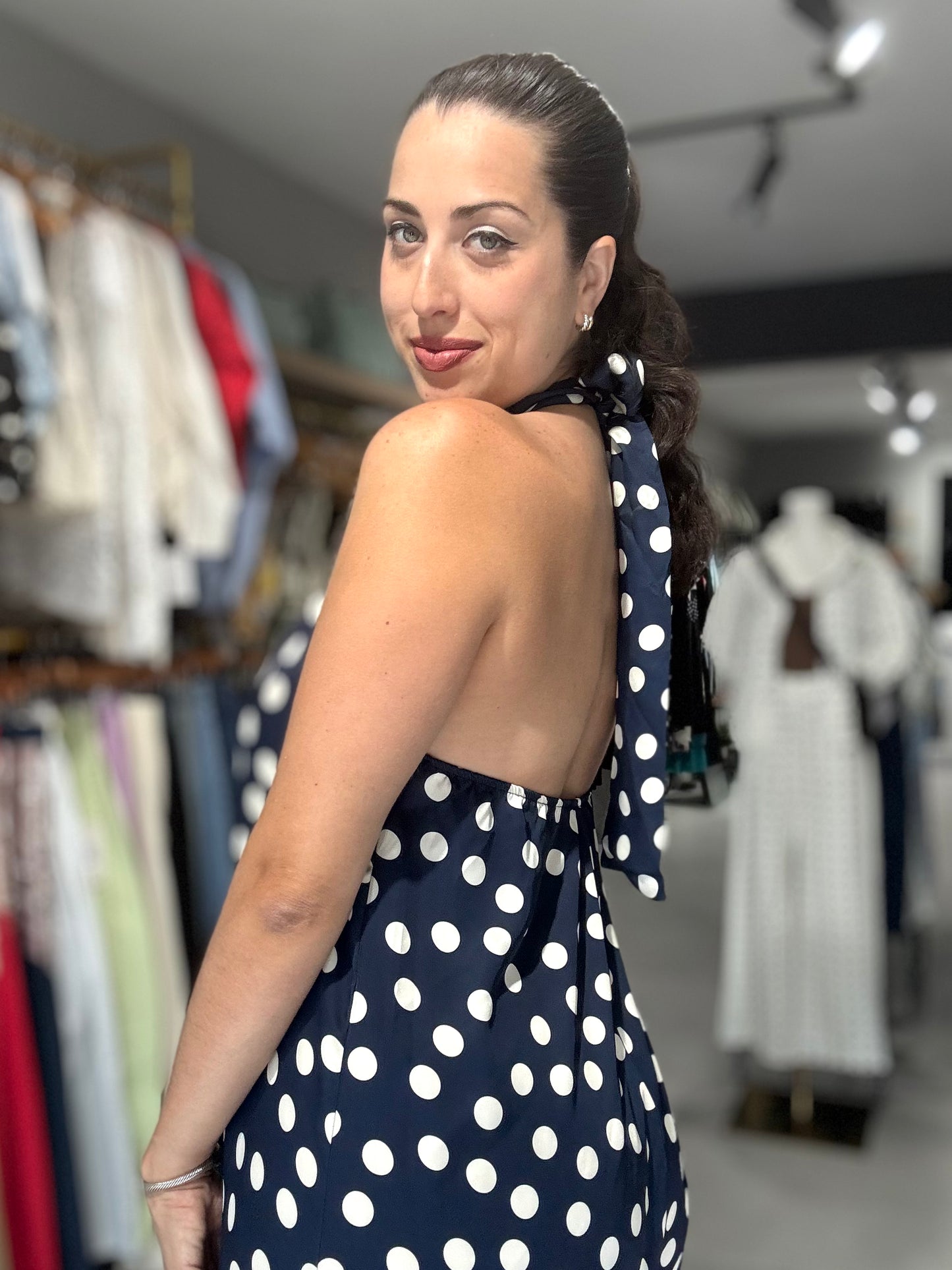 Polka Jumpsuit | NAVY