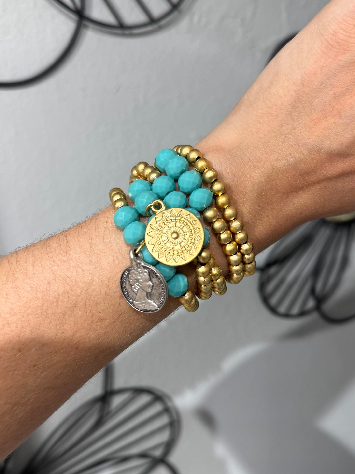Medallions Bracelet Set | TURQUOISE