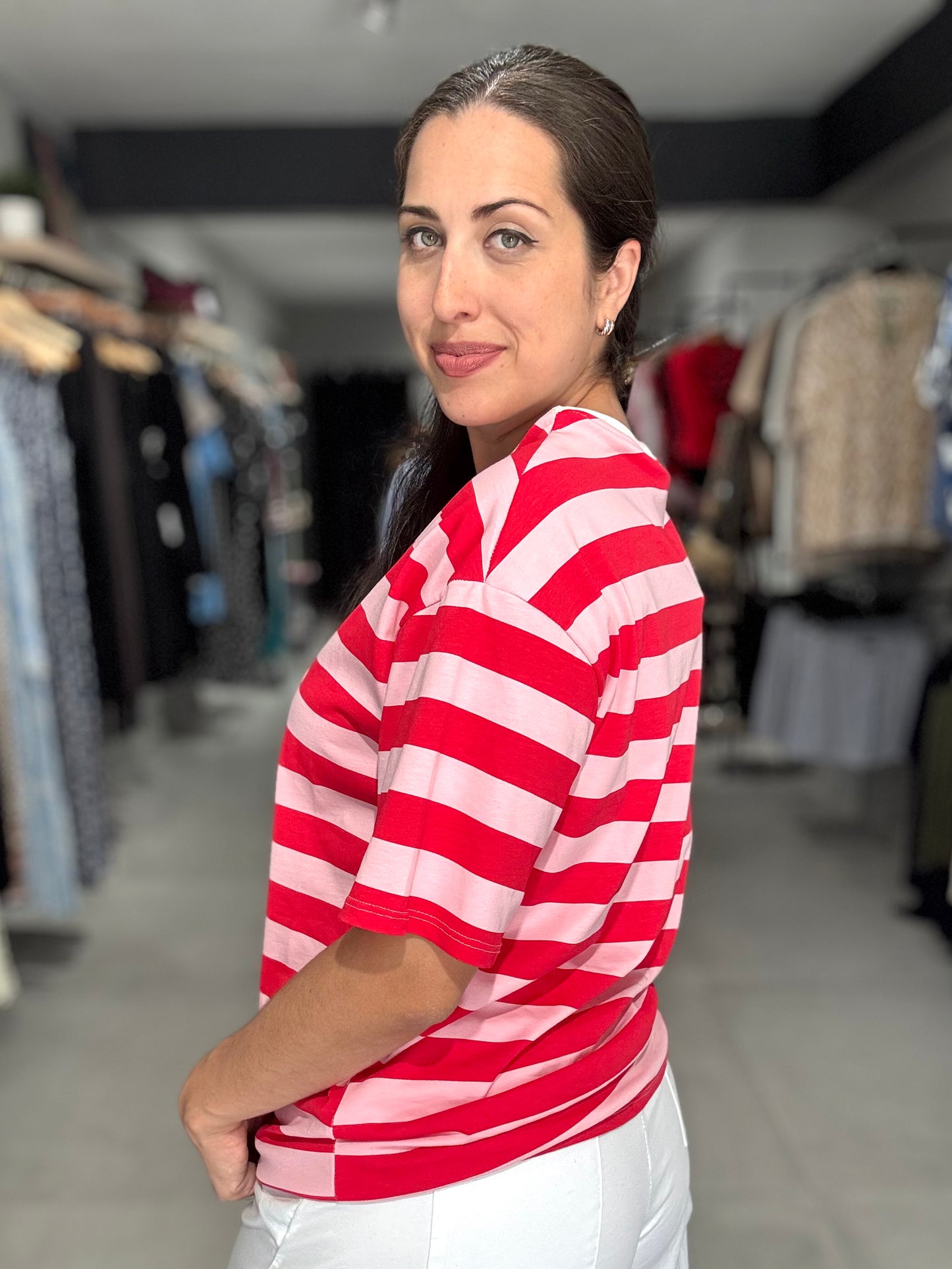 Colorful Stripes Lobster Tee | PINK