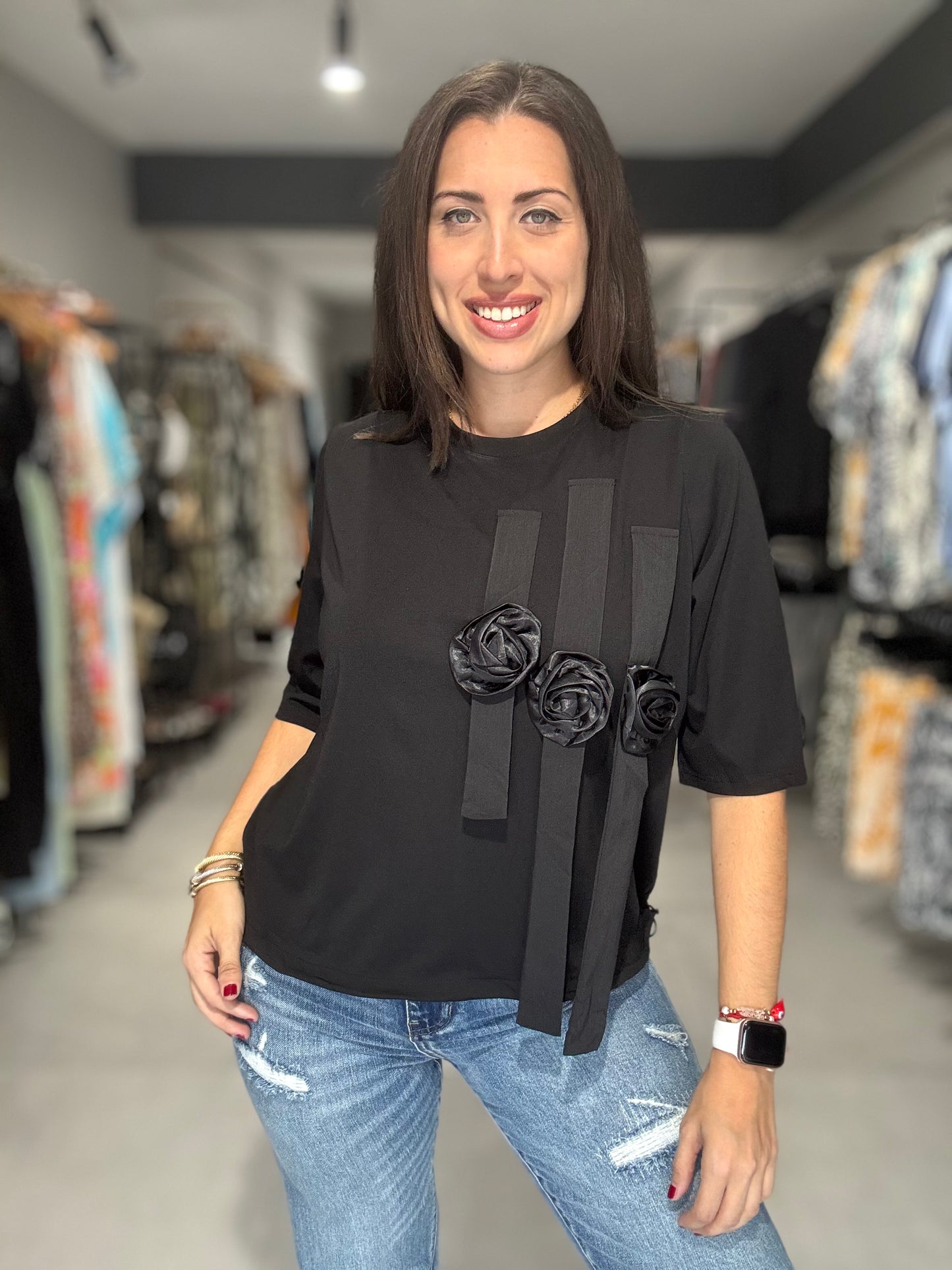 Black Rose Detail Tee