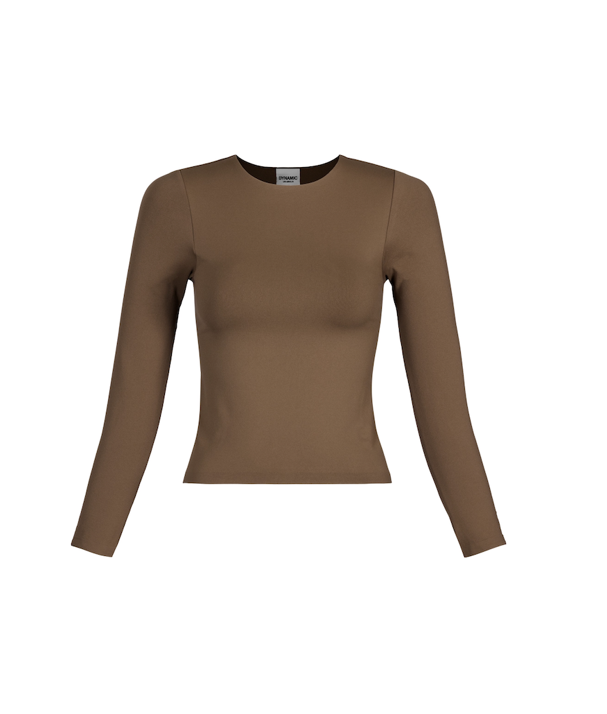 Crewneck Plain LongSleeve Top | MOCHA