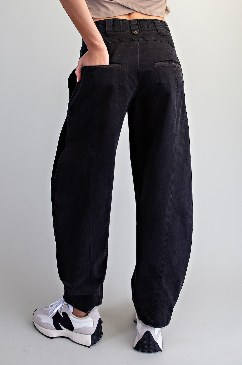 Mineral Wash Barrel PANT | BLACK