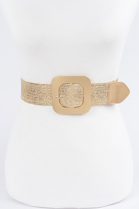 Straw Elastic Belt | GOLD