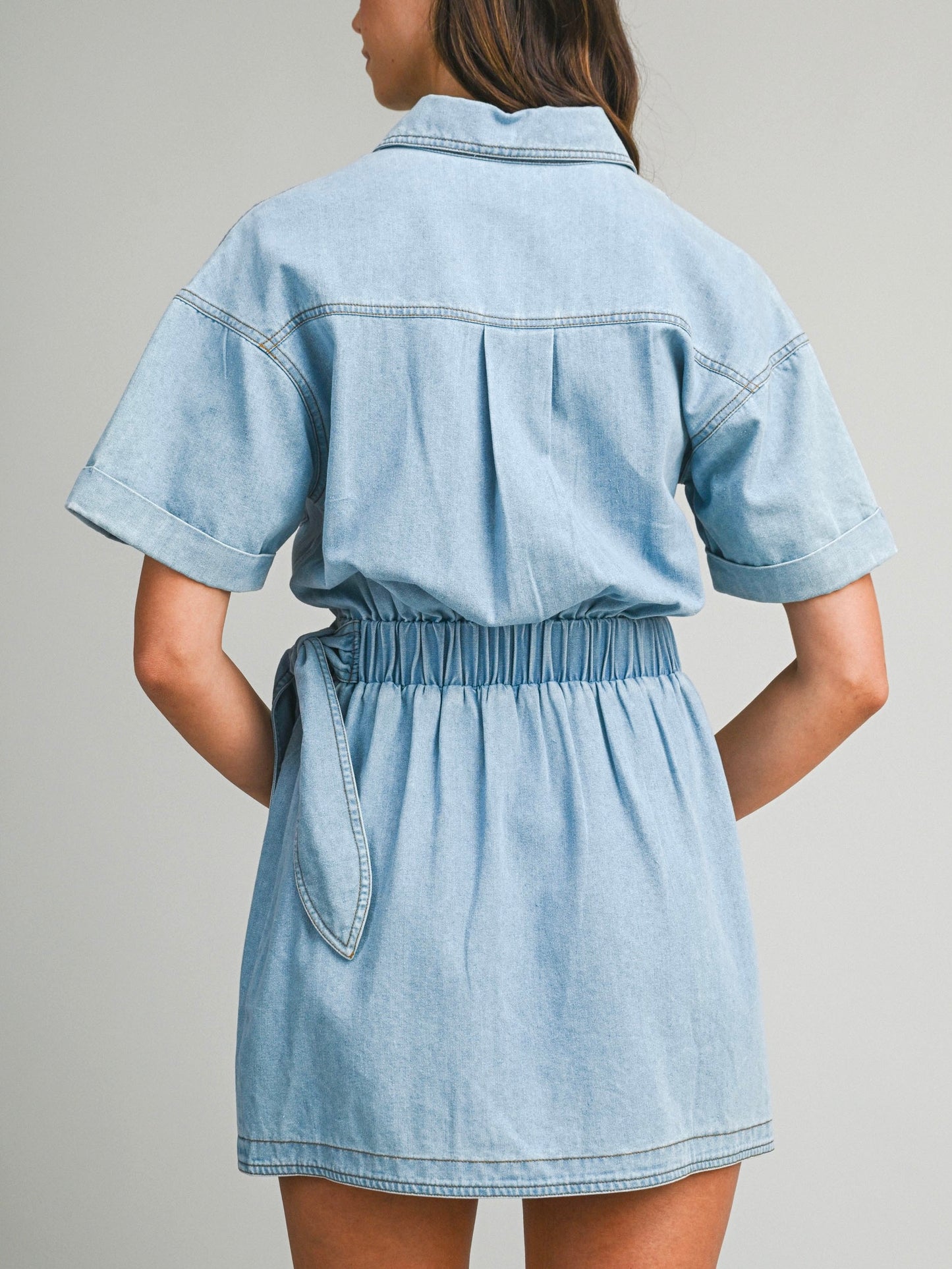 Denim Wrap Skirt Dress