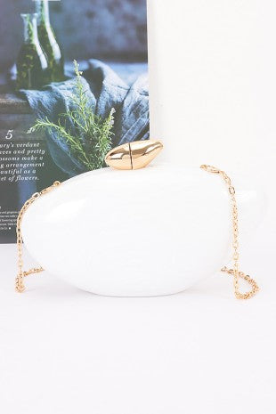 Marble Acrylic Clutch | WHITE