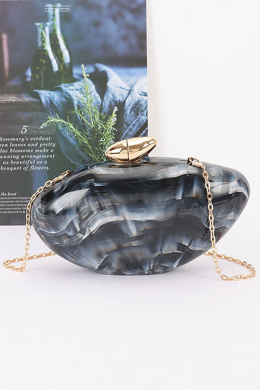 Marble Acrylic Clutch | BLACK