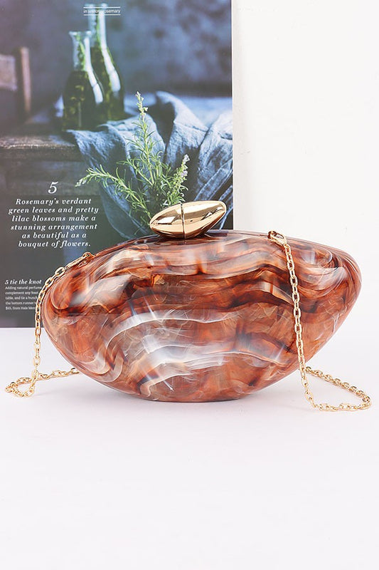 Marble Acrylic Clutch | LATTE