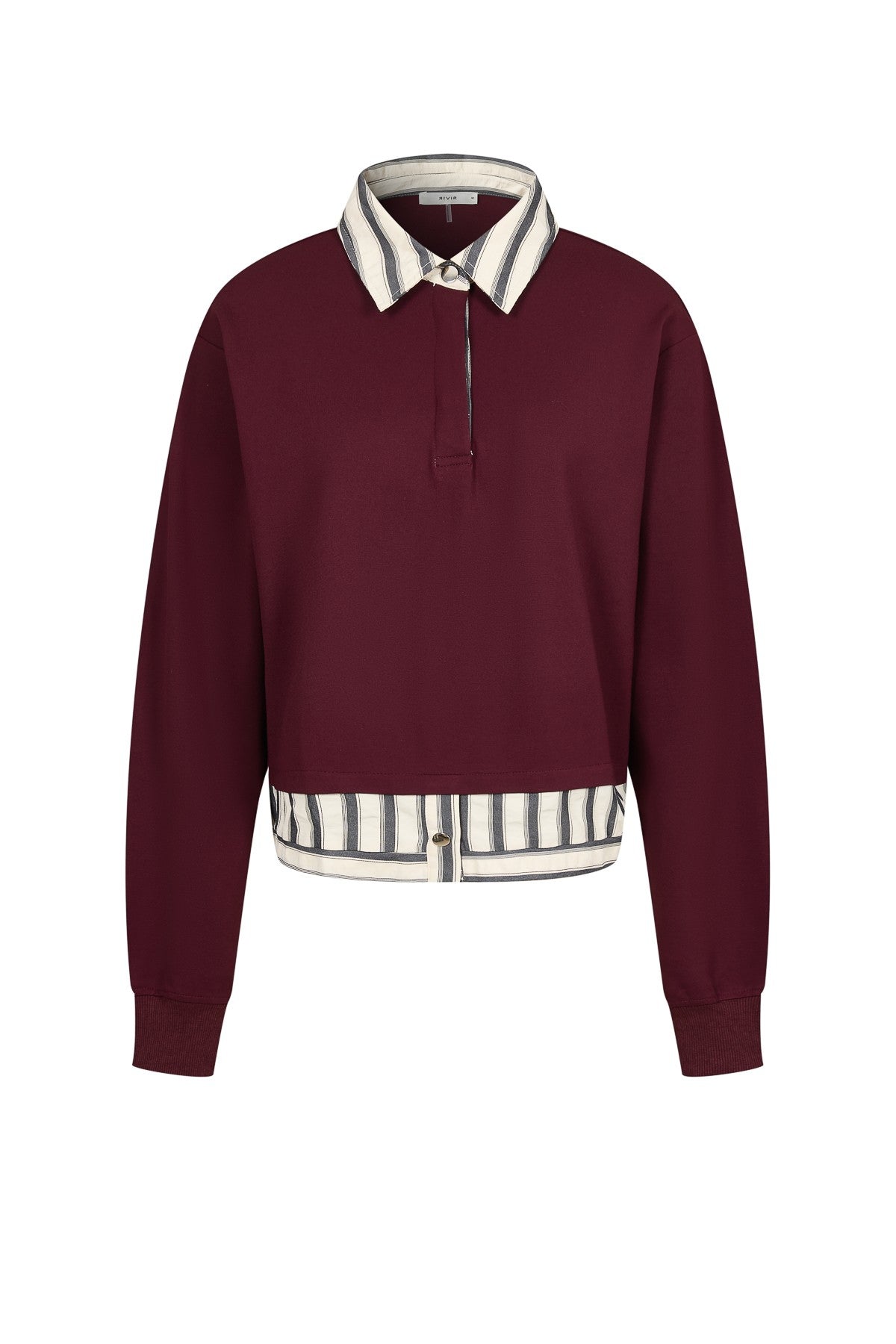 Aspen Stripes Trim Bouse | BURGUNDY