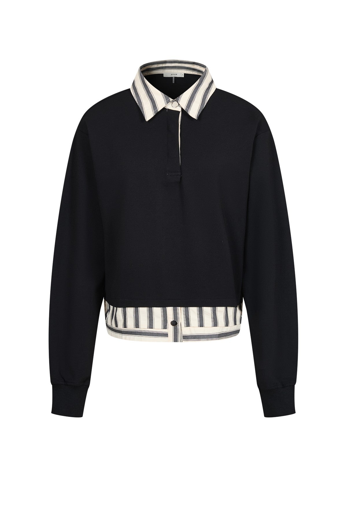 Aspen Stripes Trim Bouse | BLACK