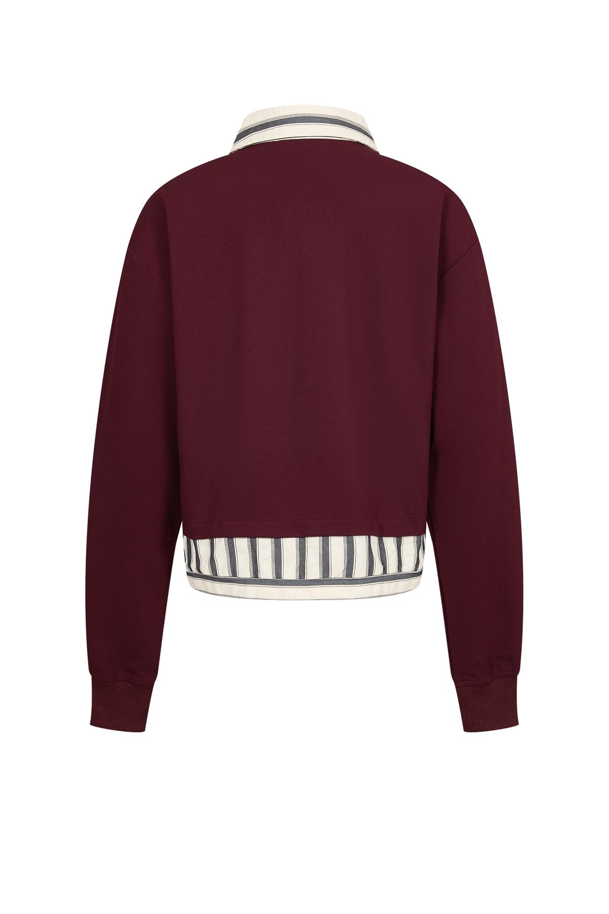 Aspen Stripes Trim Bouse | BURGUNDY