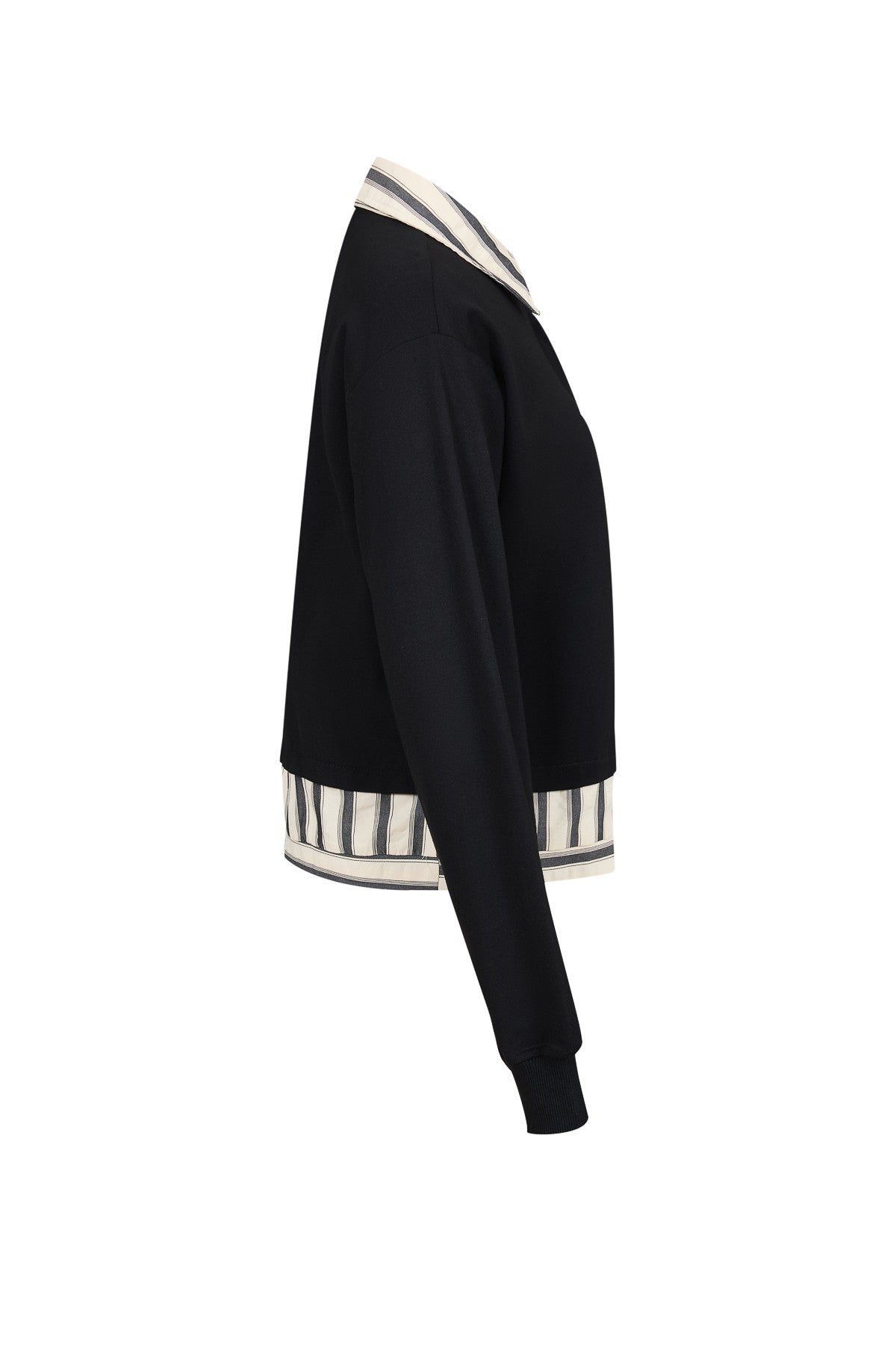 Aspen Stripes Trim Bouse | BLACK