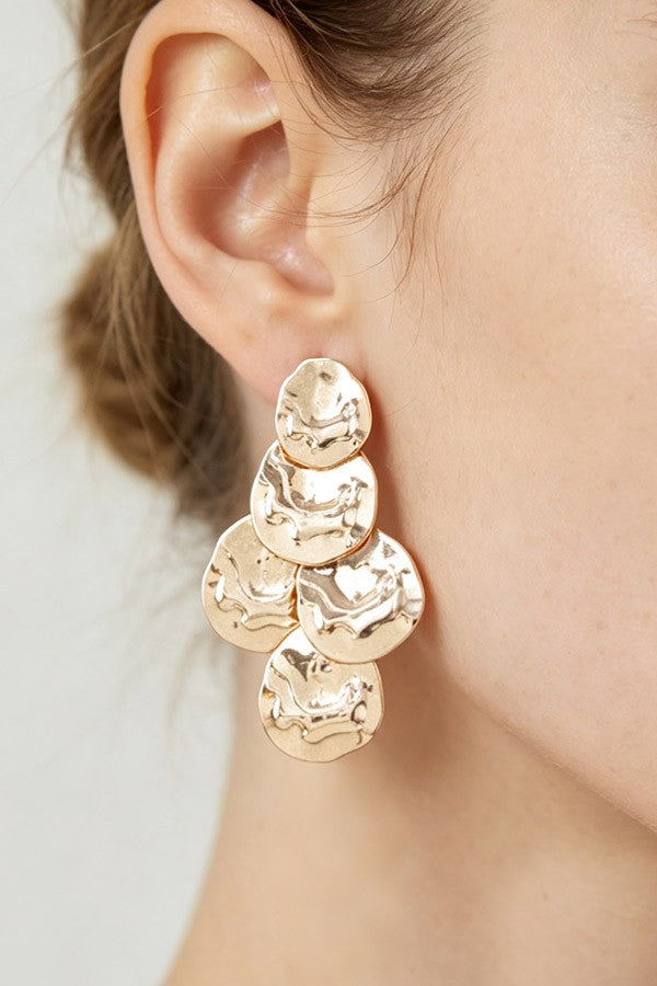 Hammered Drop Earrings